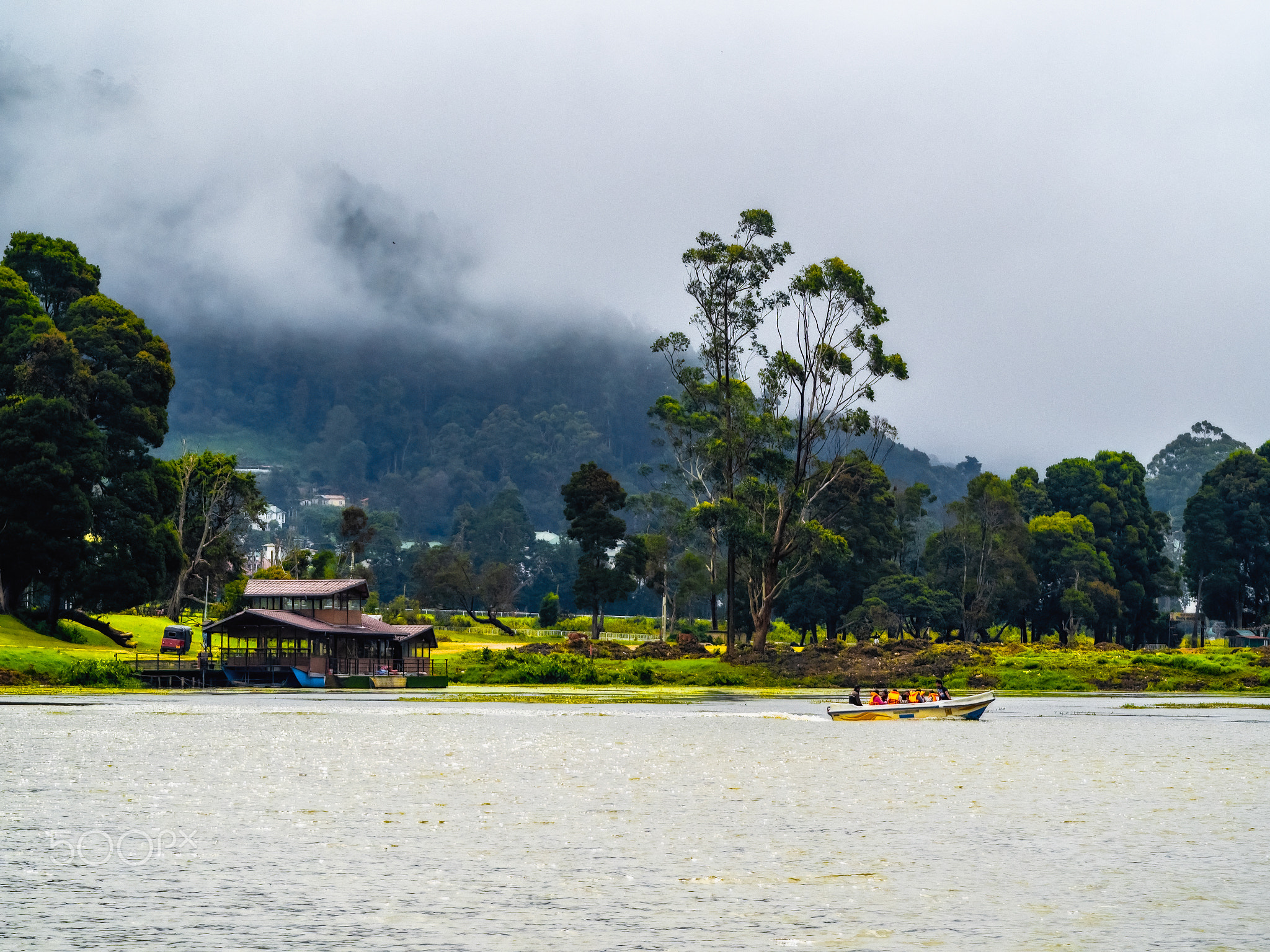 A misty day.