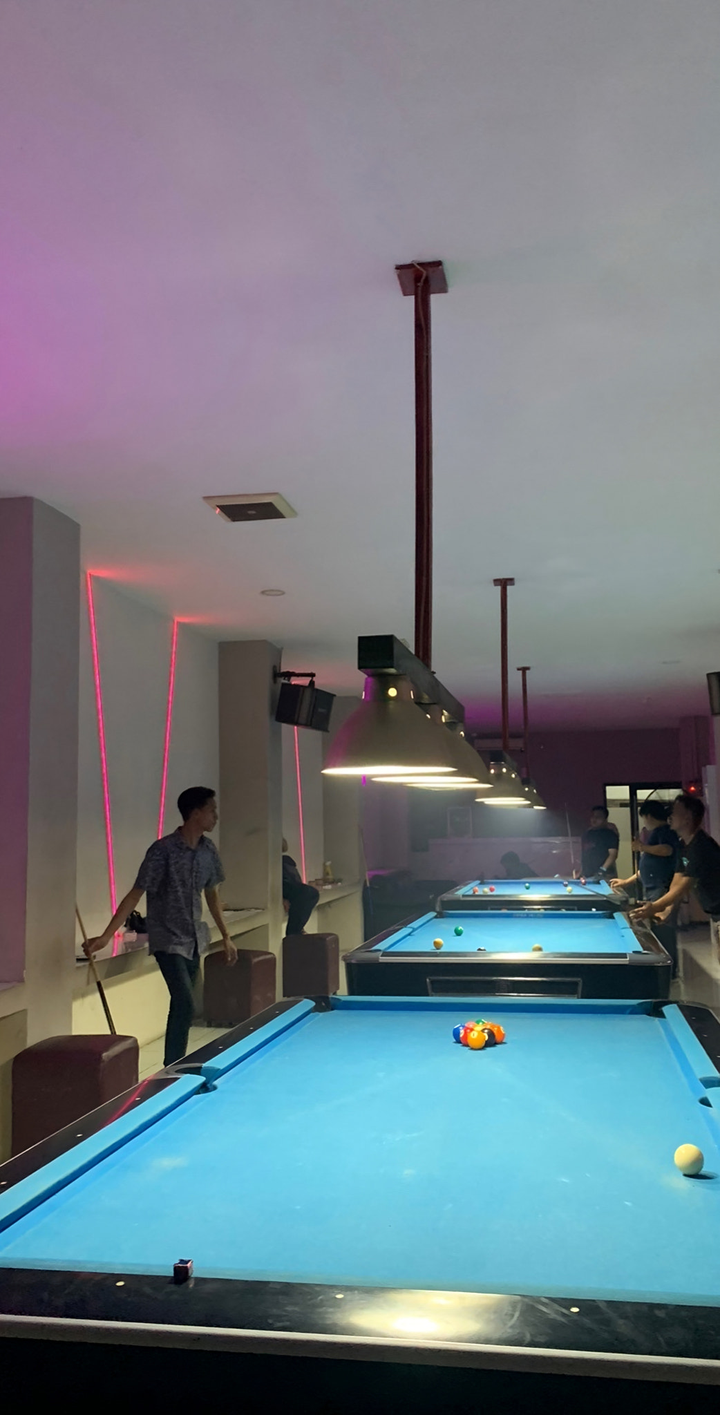 Enjoy to playing billiard for nightclub