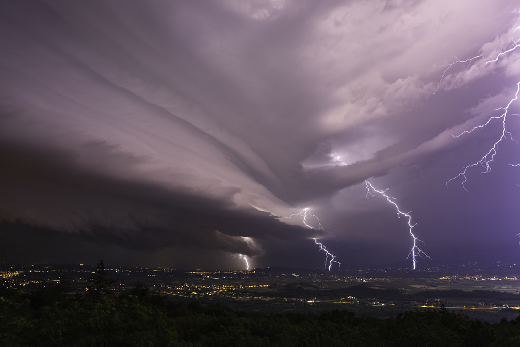 Night Extreme Storm With Lightning Flash by Jure Batagelj on 500px.com