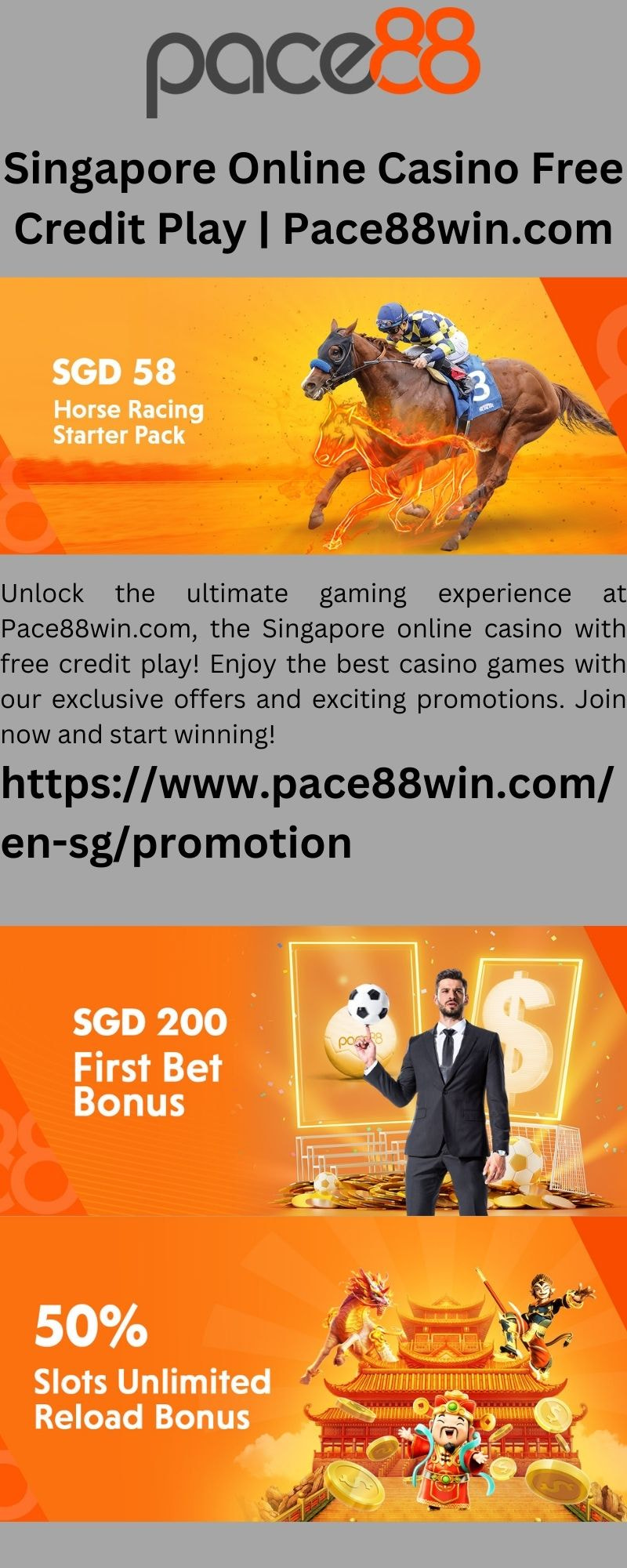 Singapore Online Casino Free Credit Play | Pace88win.com - 1