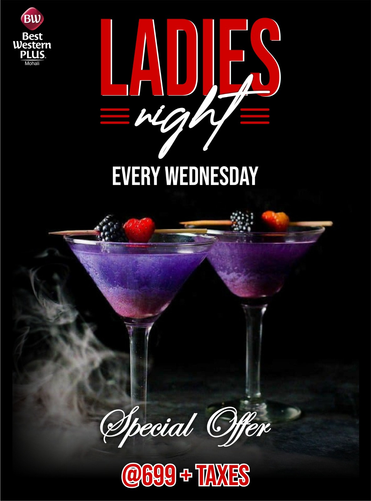 Ladies Night Offer |  ₹699 | Best Western Plus Chandigarh Mohali