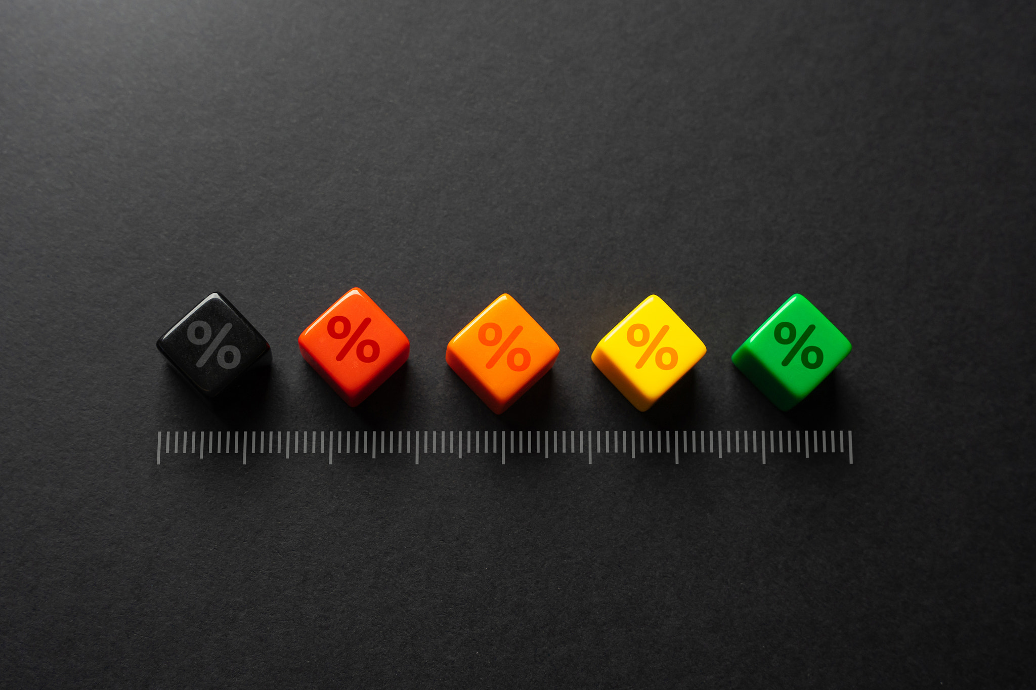 Ruler scale from interest rates. Favorable discounts offers. Deposits and investments. Maximize fina