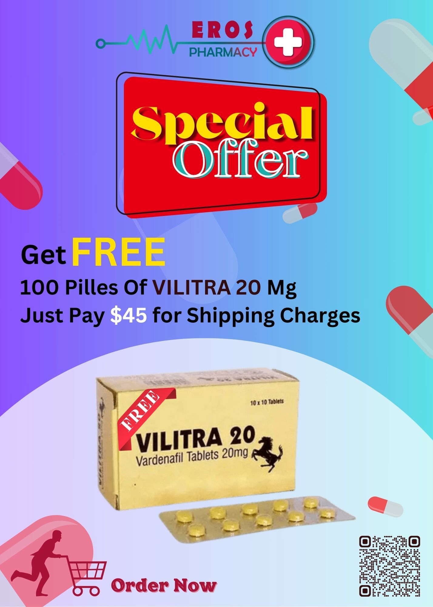 VILITRA 20MG FREE | JUST PAY $45 FOR DELIVERY