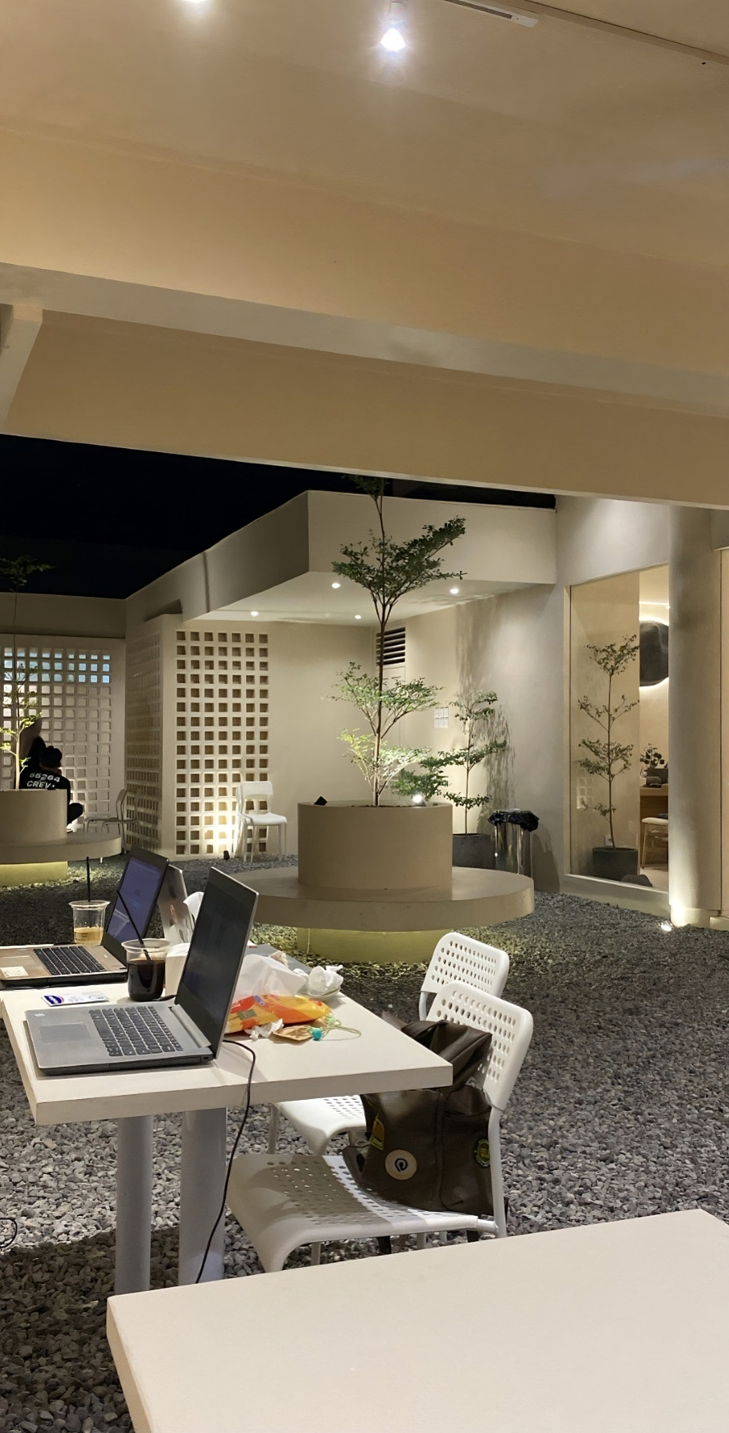 Modern home interior with cozy furniture and technology