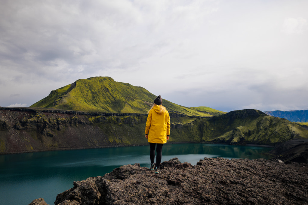 Backpacker girl contemplating the beauty of Blahylur lake in Iceland by Anton Kustov on 500px.com