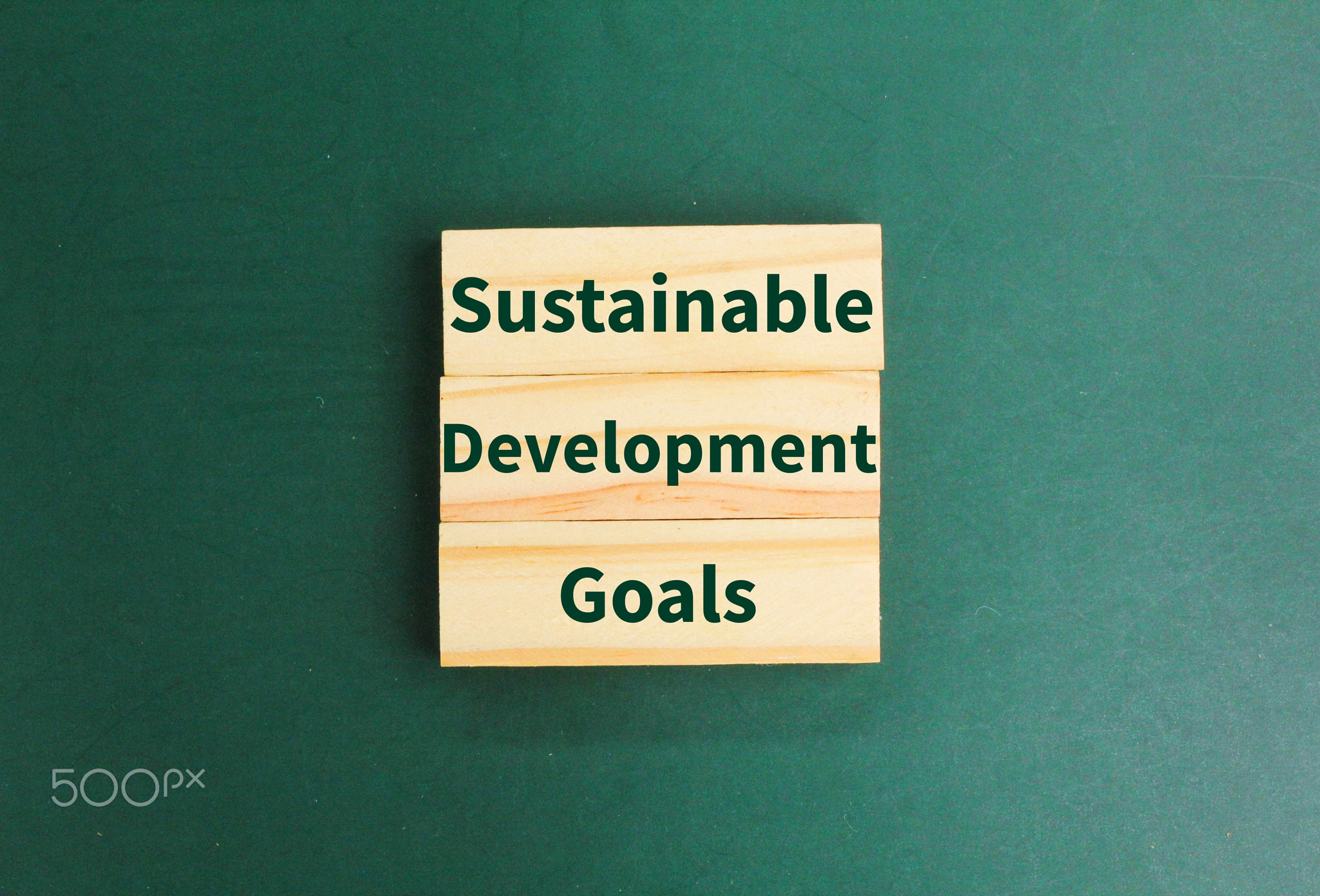 wooden arrangement with the words Sustainable Development Goals.