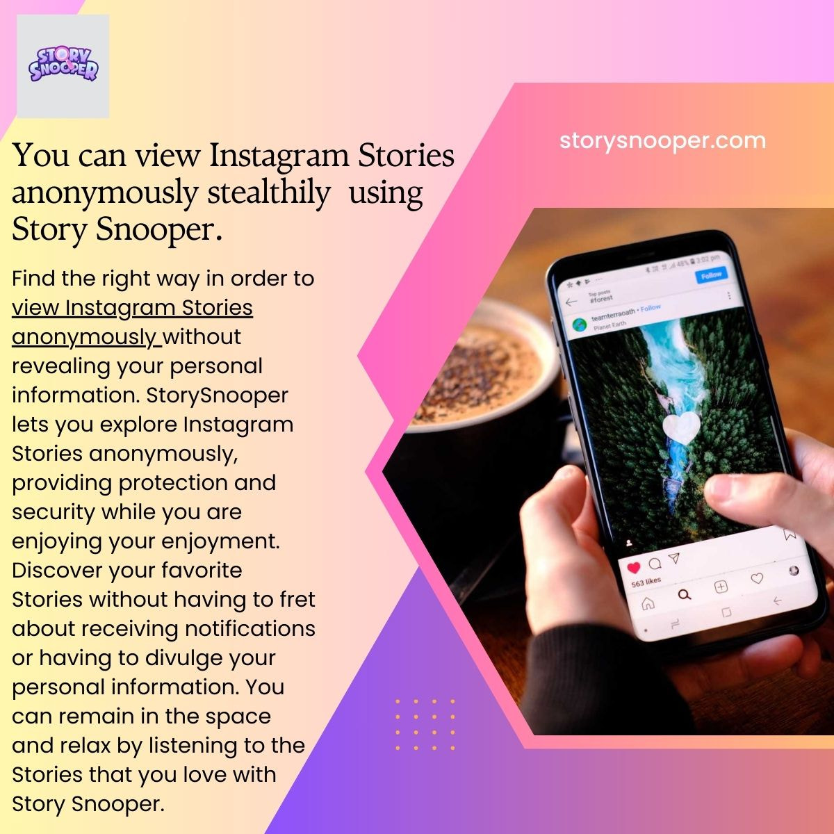 You can view Instagram Stories anonymously stealthily using Story Snooper.