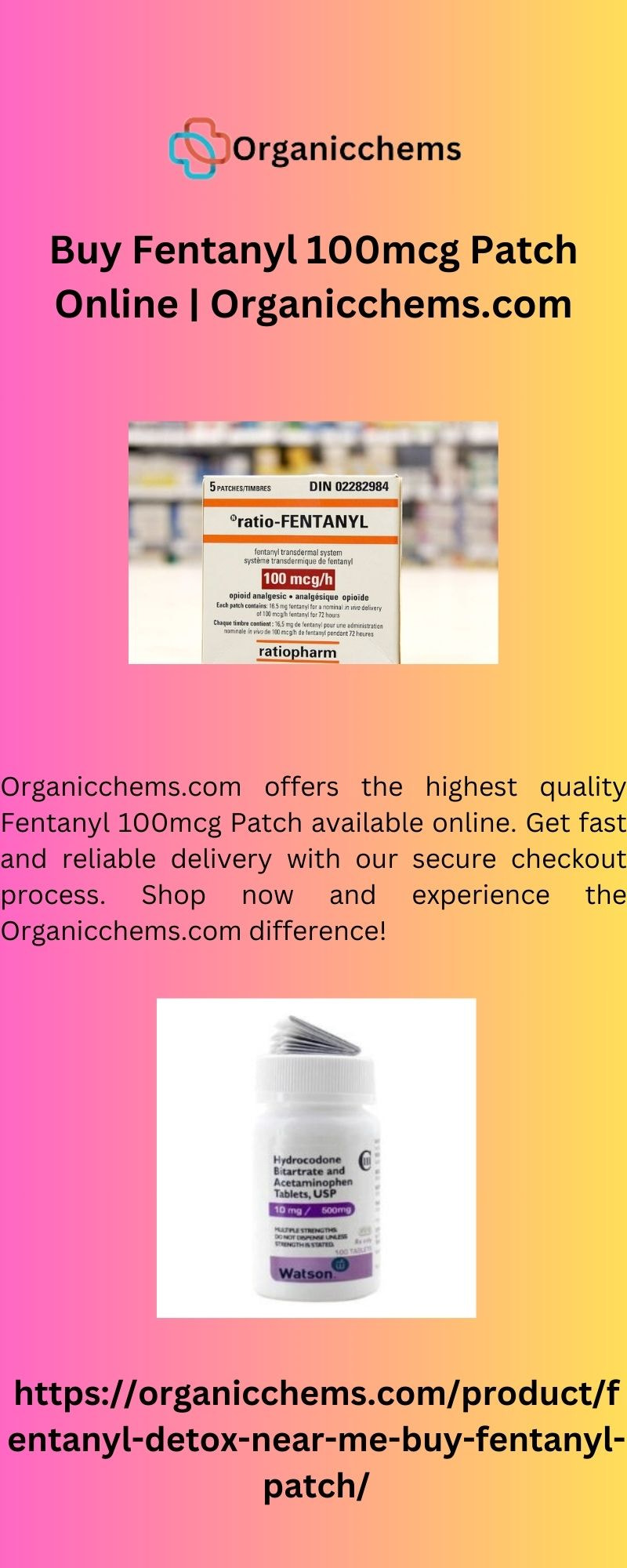 Buy Fentanyl 100mcg Patch Online | Organicchems.com