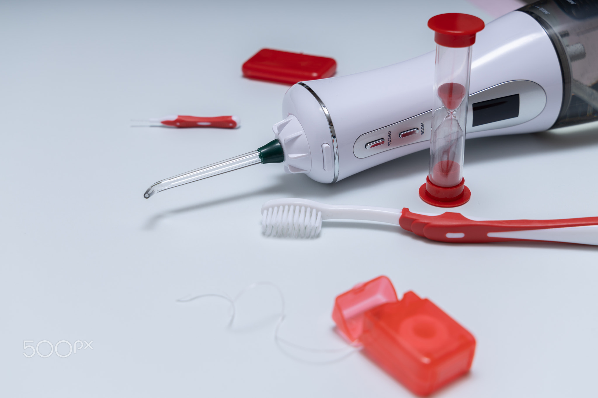National dental hygiene month. Dental care kit.