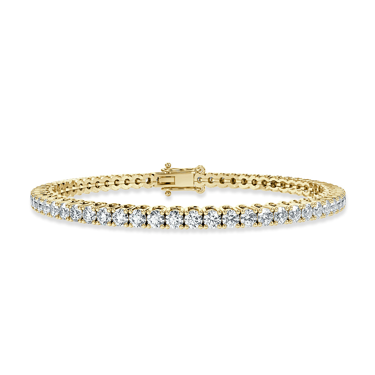 Round Diamond Tennis Bracelet , 9K Yellow Gold