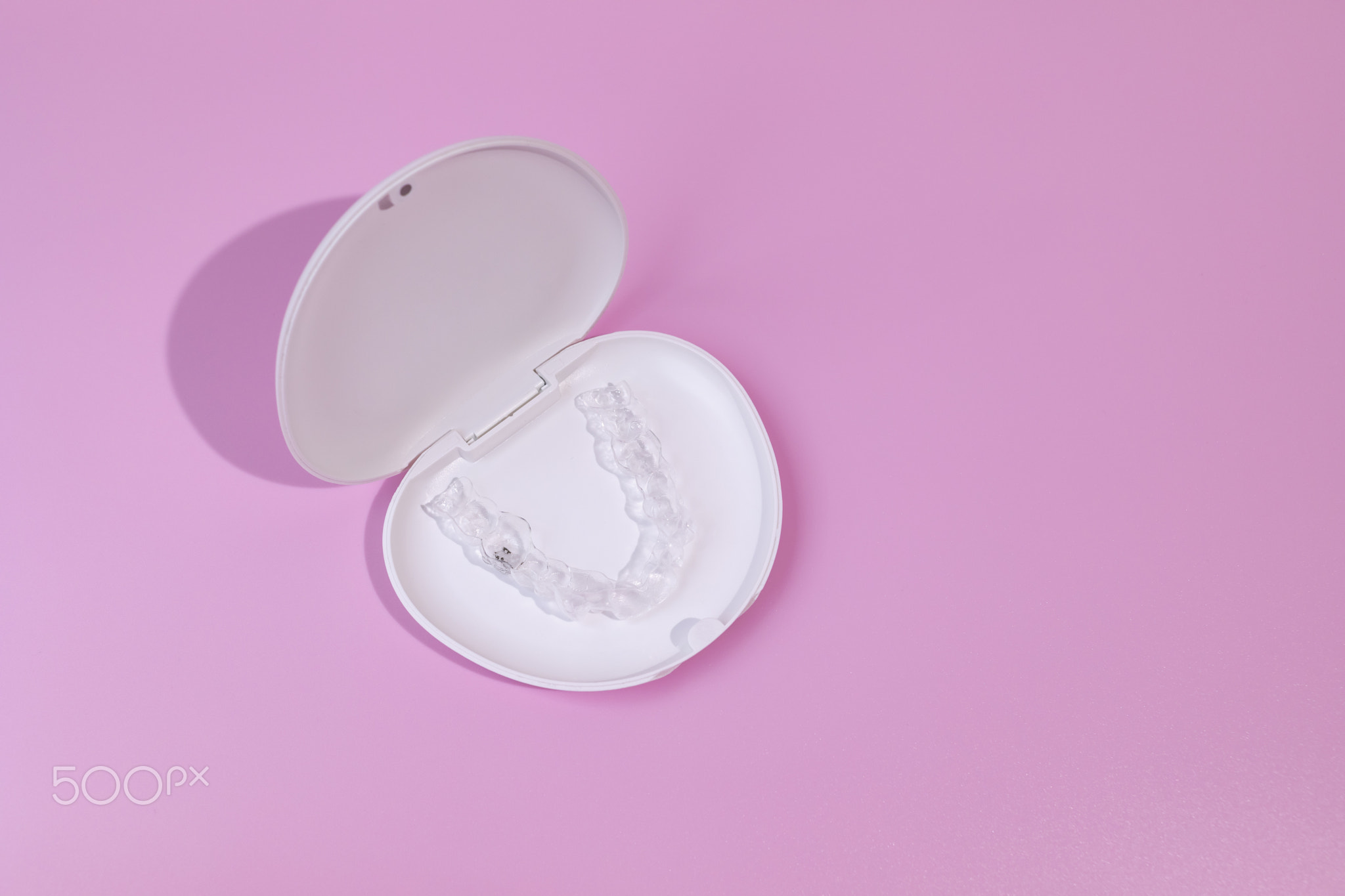 Top View Invisible Invisalign Clear Teeth Aligners, Night Guard in