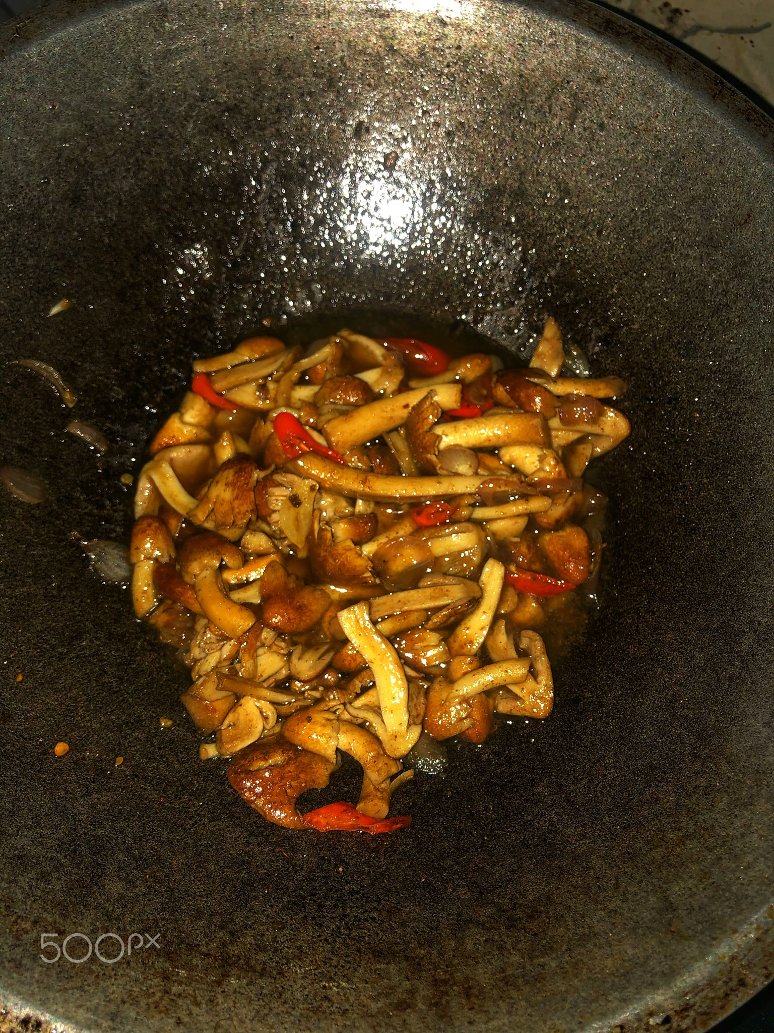 Sauteed spicy jangkos mushrooms