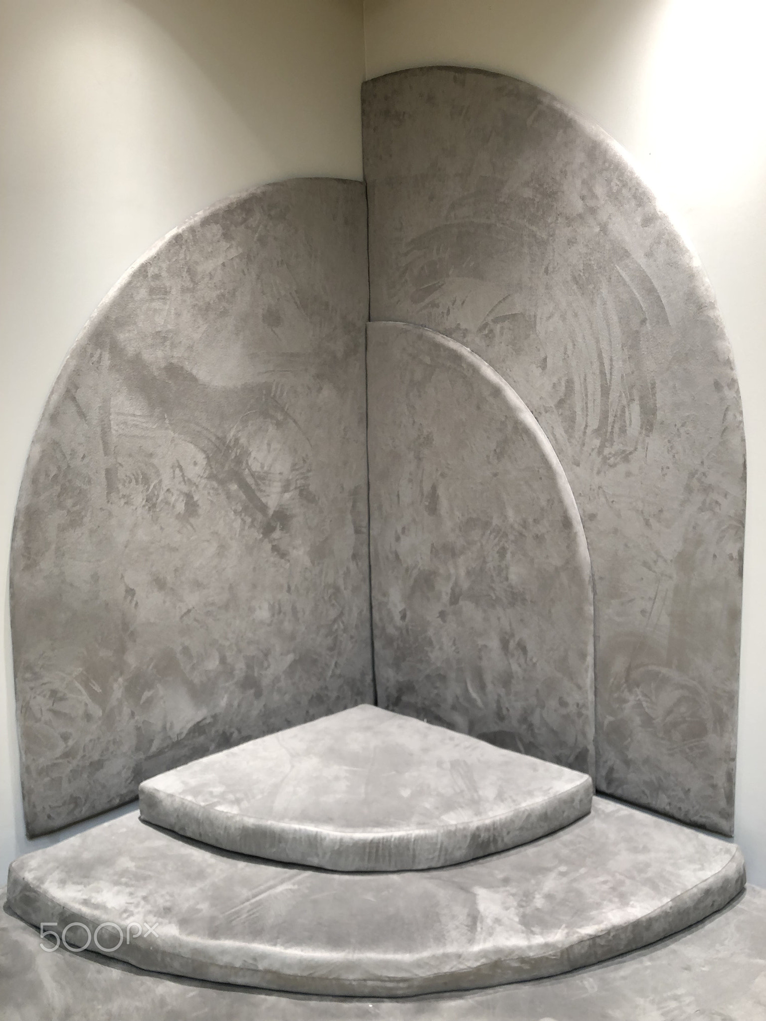 modern gray sofa design in the corner of the room