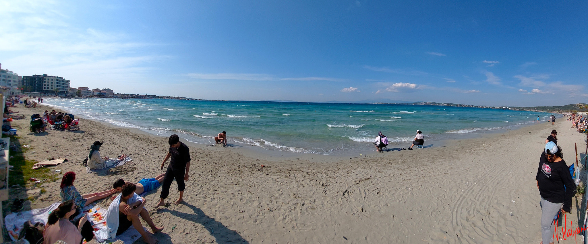 Panoramic view of the beach at Izmir