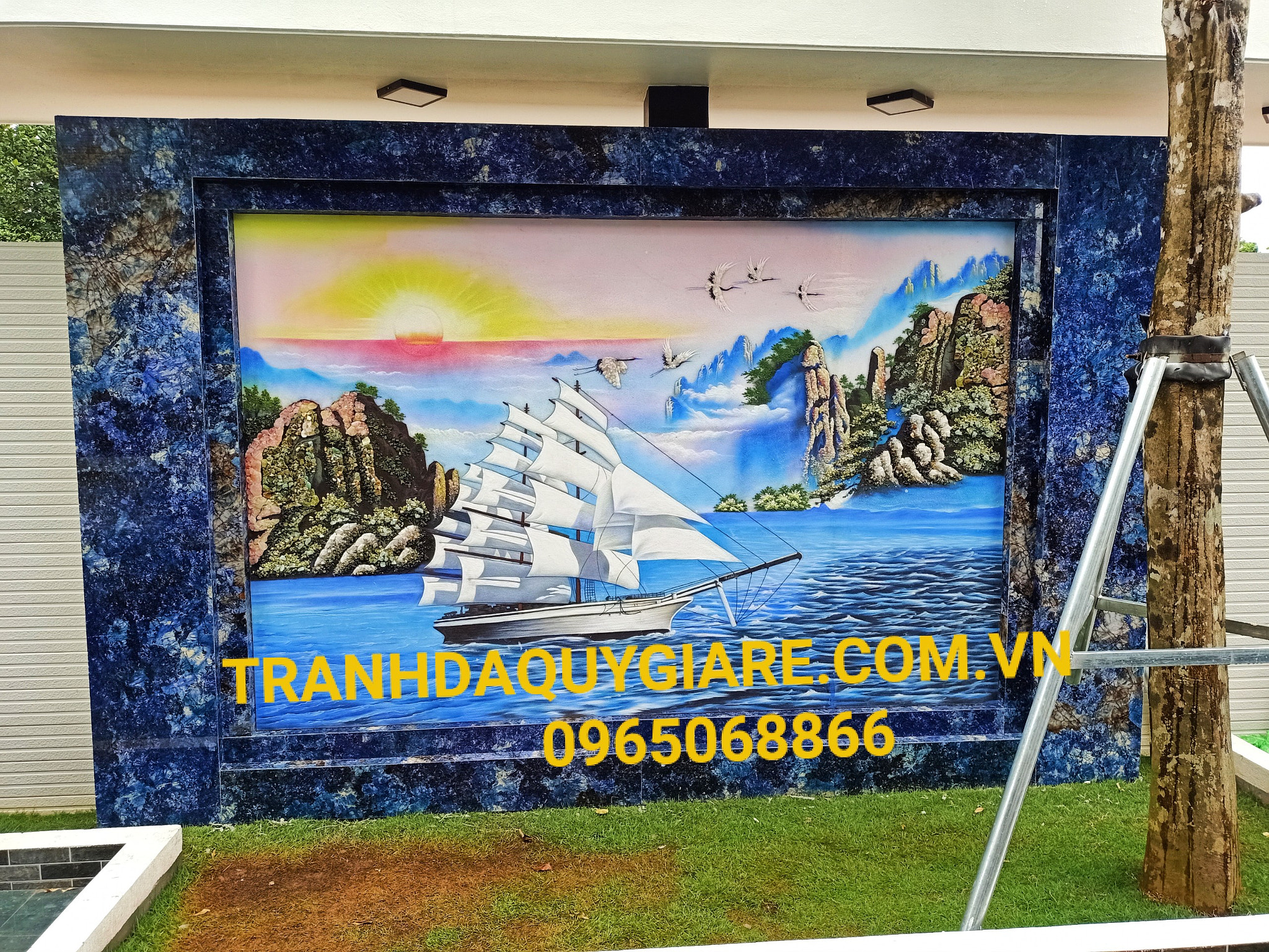 100 + Mẫu tranh đá quý thuận buồm xuôi gió