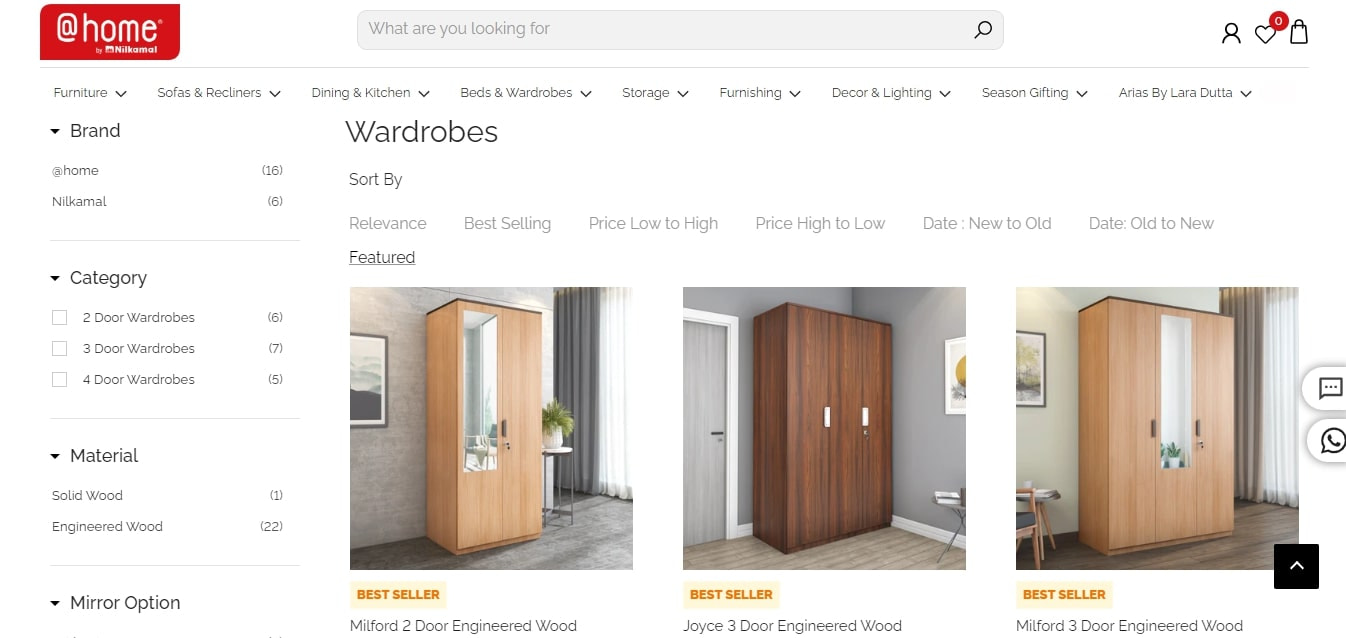 Wardrobes: Buy Bedroom Wardrobes Online in India | Nilkamal At-home @home