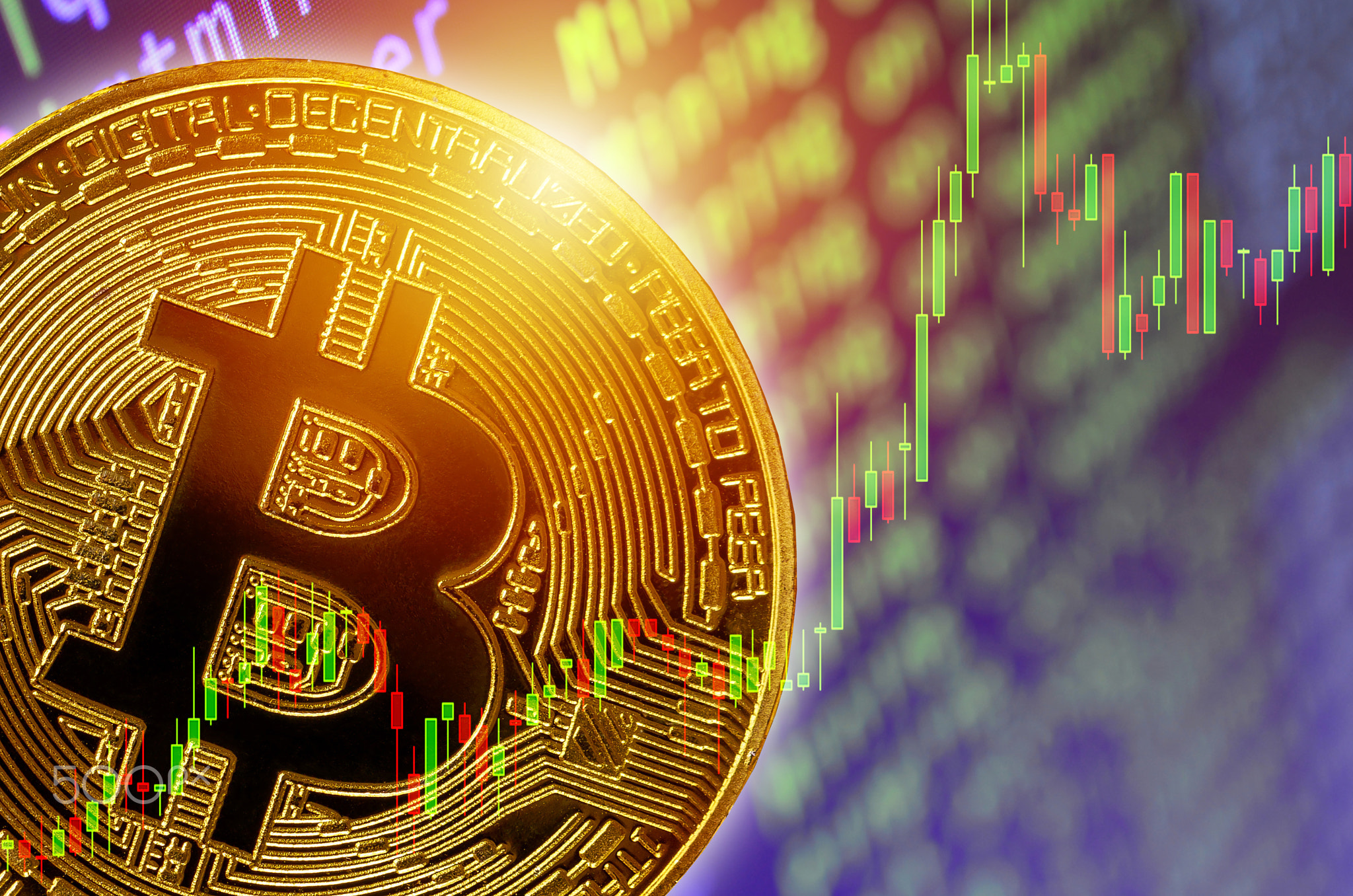 Decentralized cryptocurrency concepts. blockchain technologies and mining concept