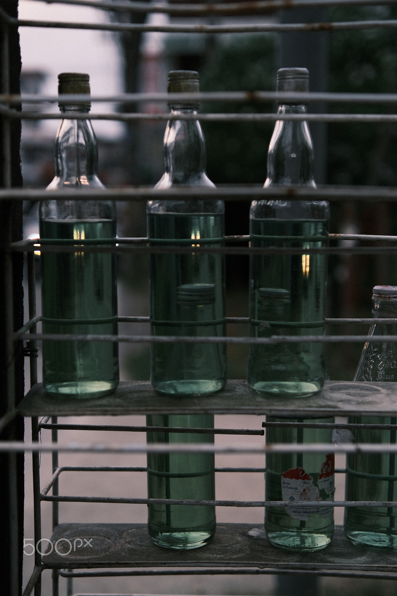 Gas Bottles on a Shelf
