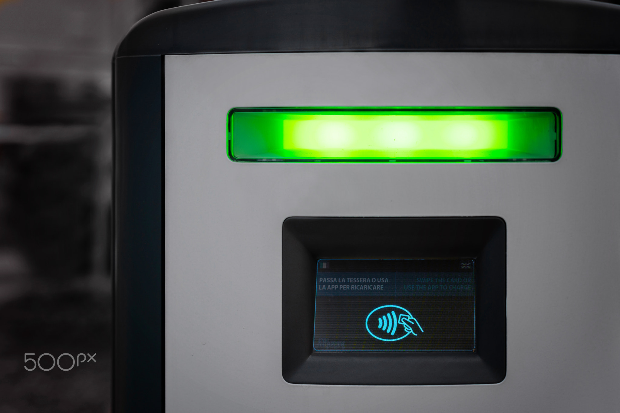 EV charging station for electric car, concept of green energy, eco