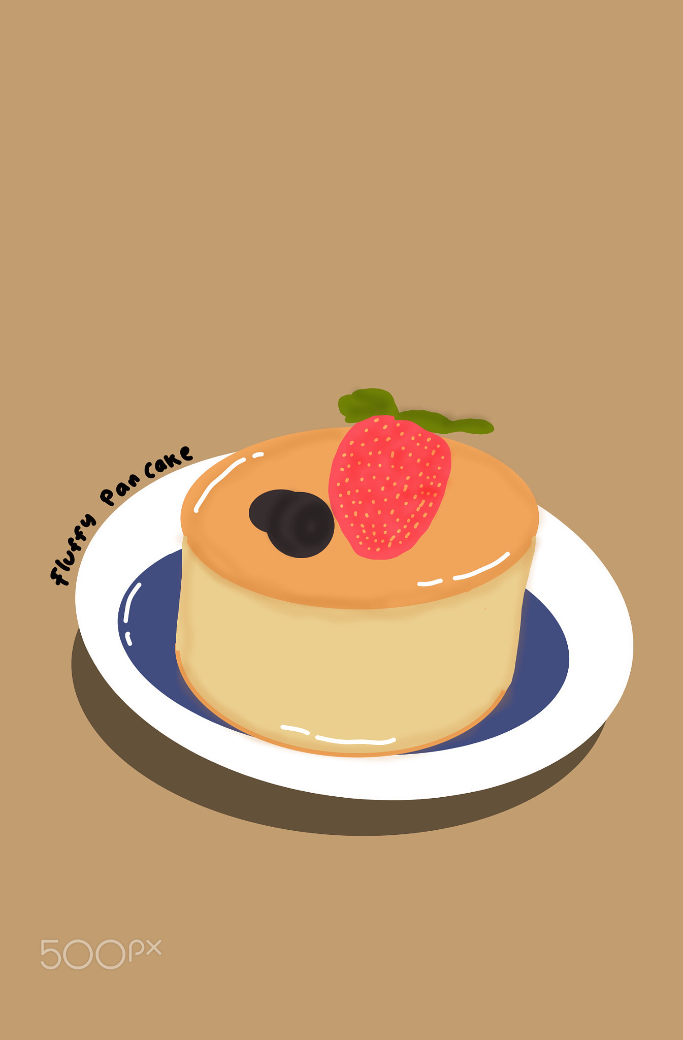 Japanese style fluffy pancake animation