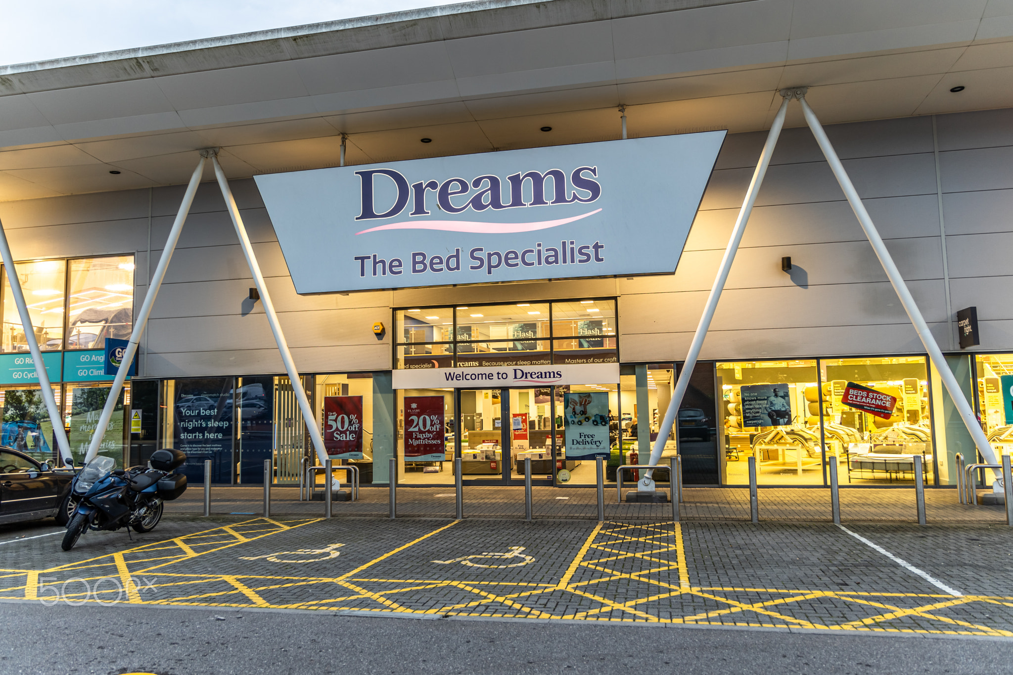 Bristol , UK - October 24, 2023: Dreams The Bed Specialist store situated in the retail park of