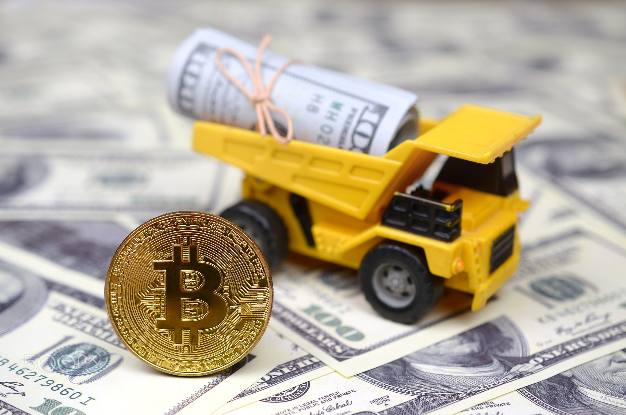 The concept of high prices Bitcoin against the US dollar