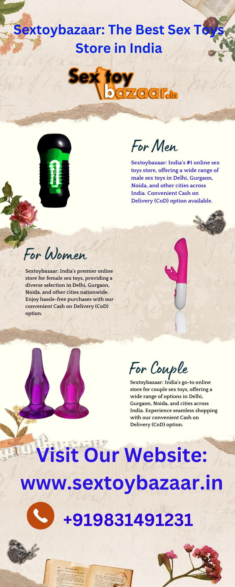 Sextoybazaar: The Premier Sex Toys Store in India | Call +919831491231
