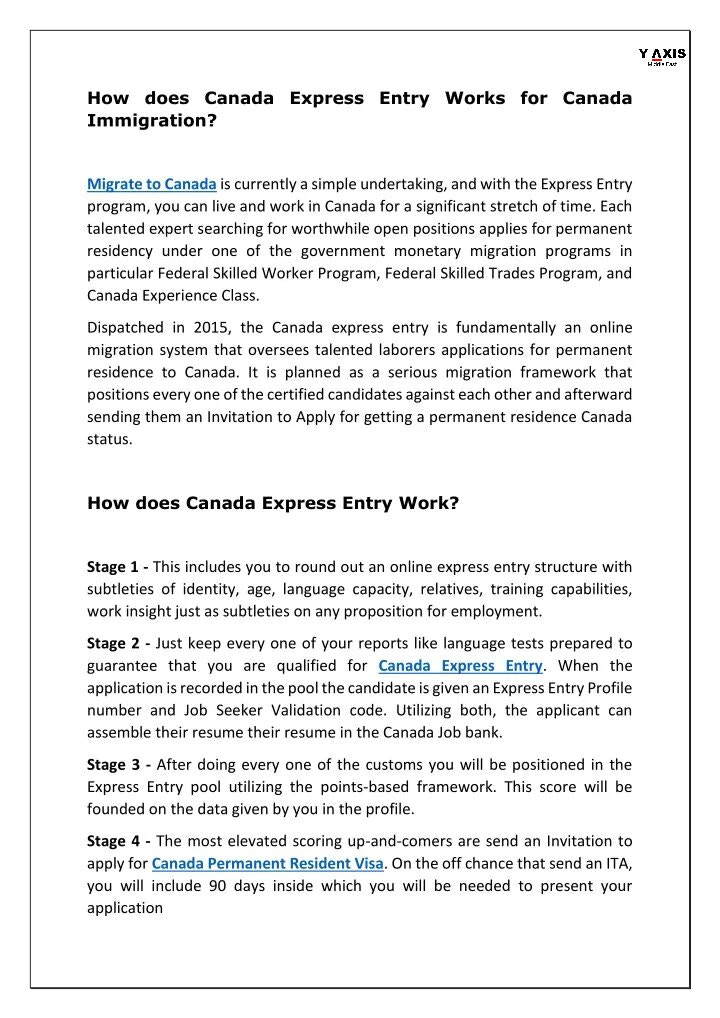 How Canada Express Entry Works