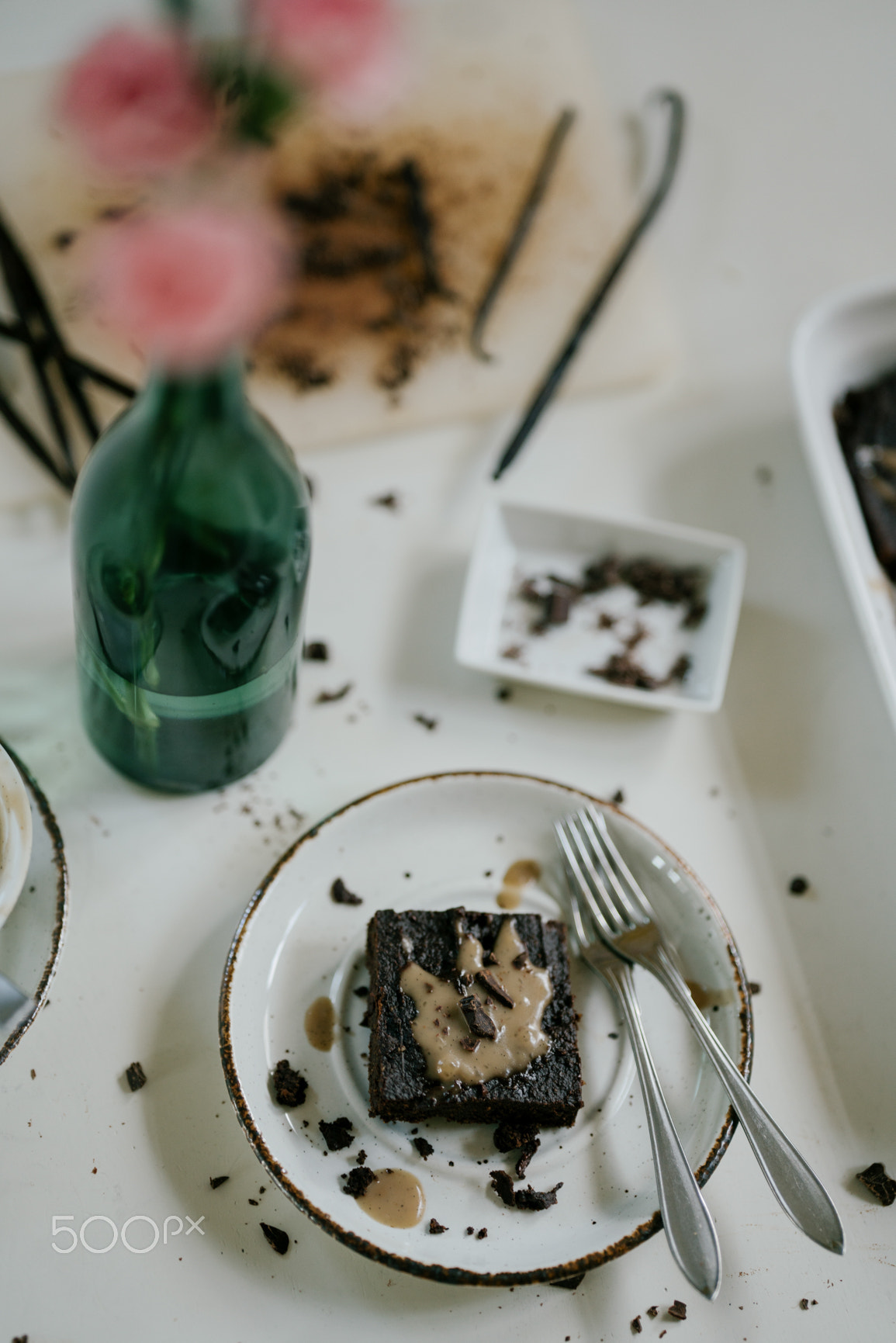 Paleo Brownies with Carnations