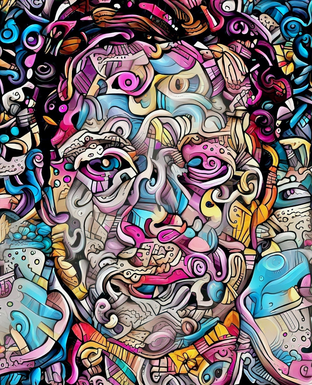 abstract portrait Full frame shot of multi colored pattern