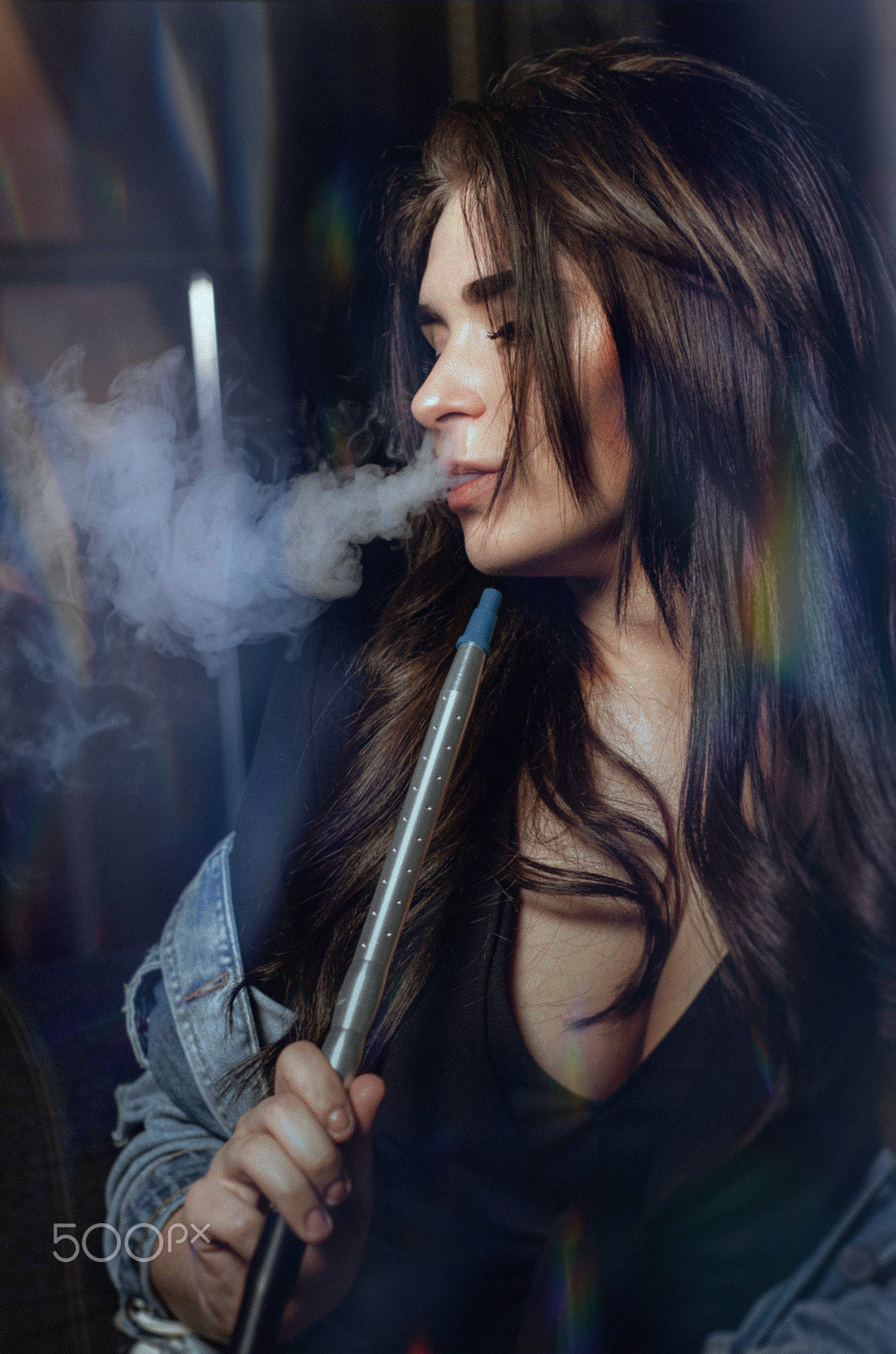 woman with hookah