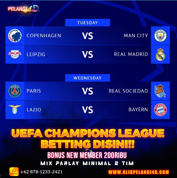 PELANGI4D SITUS BETTING BOLA LIGA CHAMPIONS TERPECAYA