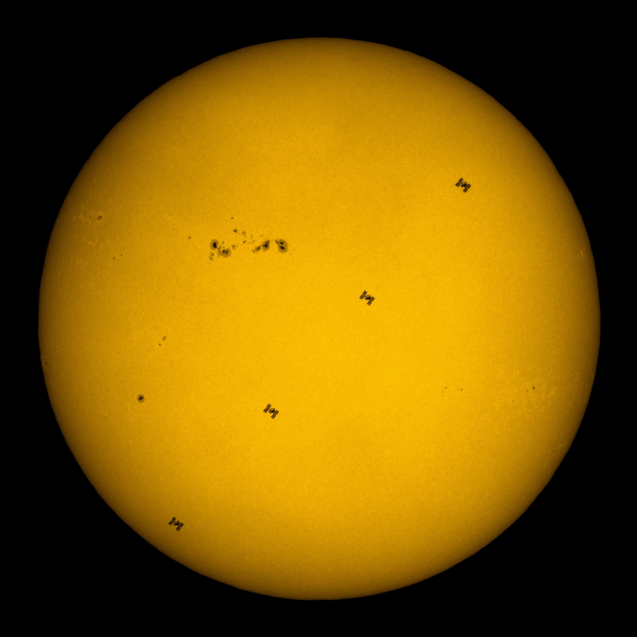 Solar transit of ISS