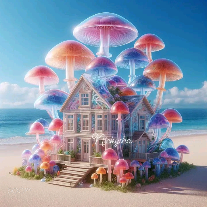 Asthetic mushroom house