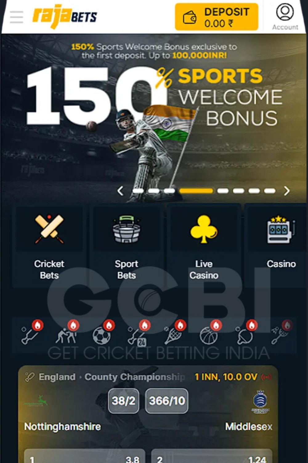 Rajabets Sport Welcome Bonus