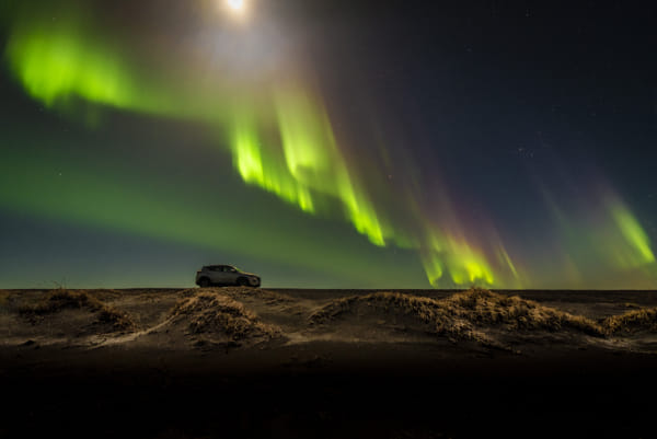 Moonlit Aurora Road Trip