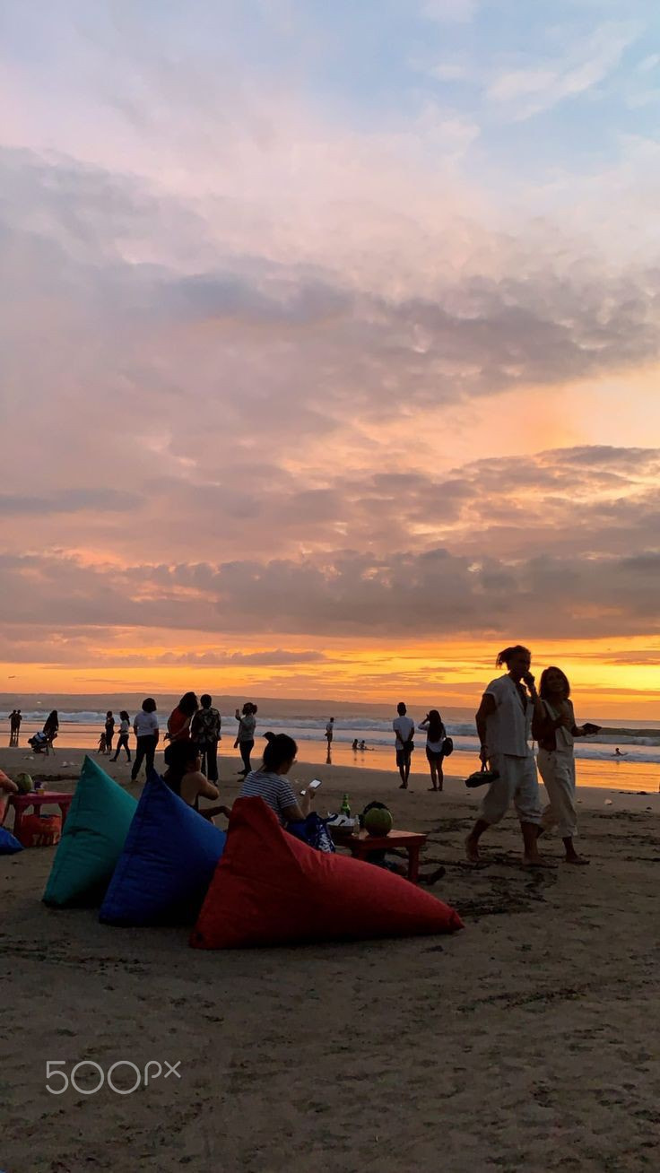 sunset on Bali beach