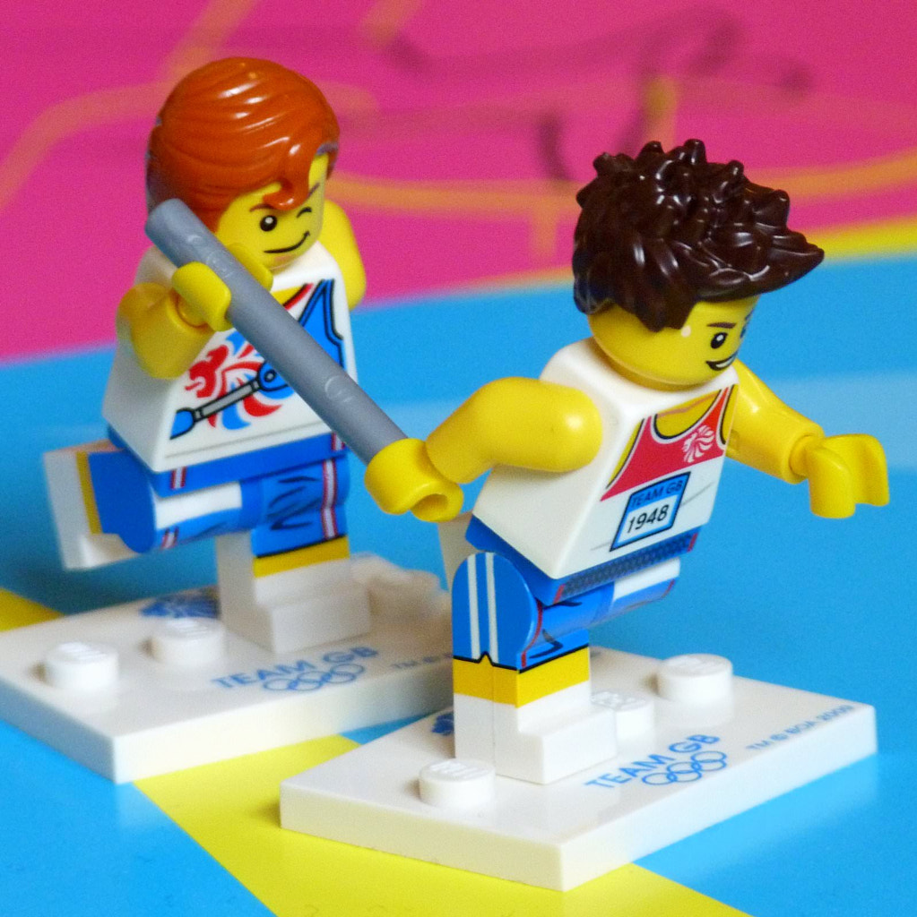 LEGO Team GB relay runners in action at the Olympics by James Cooper