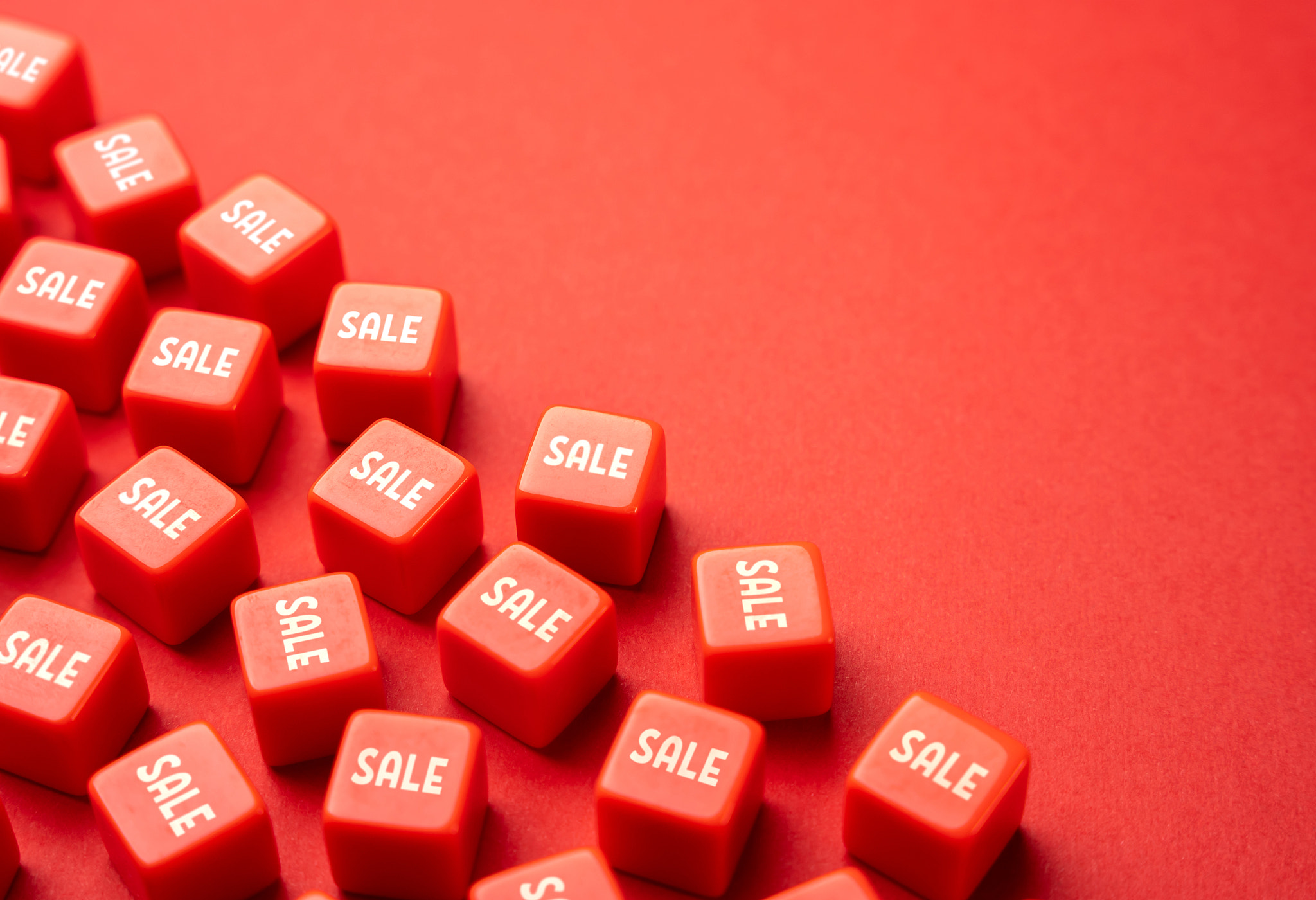 Sale in red color blocks. Cashback and discounts. Marketing and retail. Favorable offers, customer l