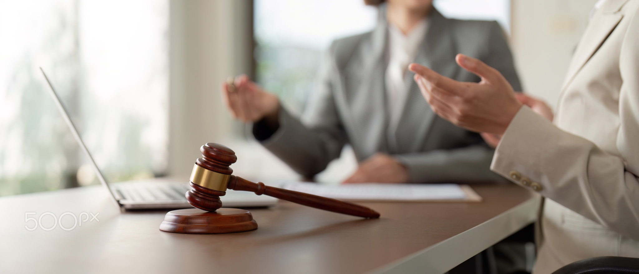 Consultation and conference of lawyer and business people discussion