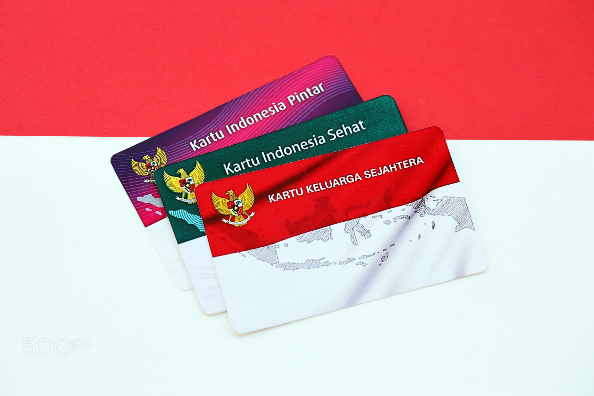 Indonesian prosperous family card, smart indonesia card and healthy card. KIS, KIP and KKS cards