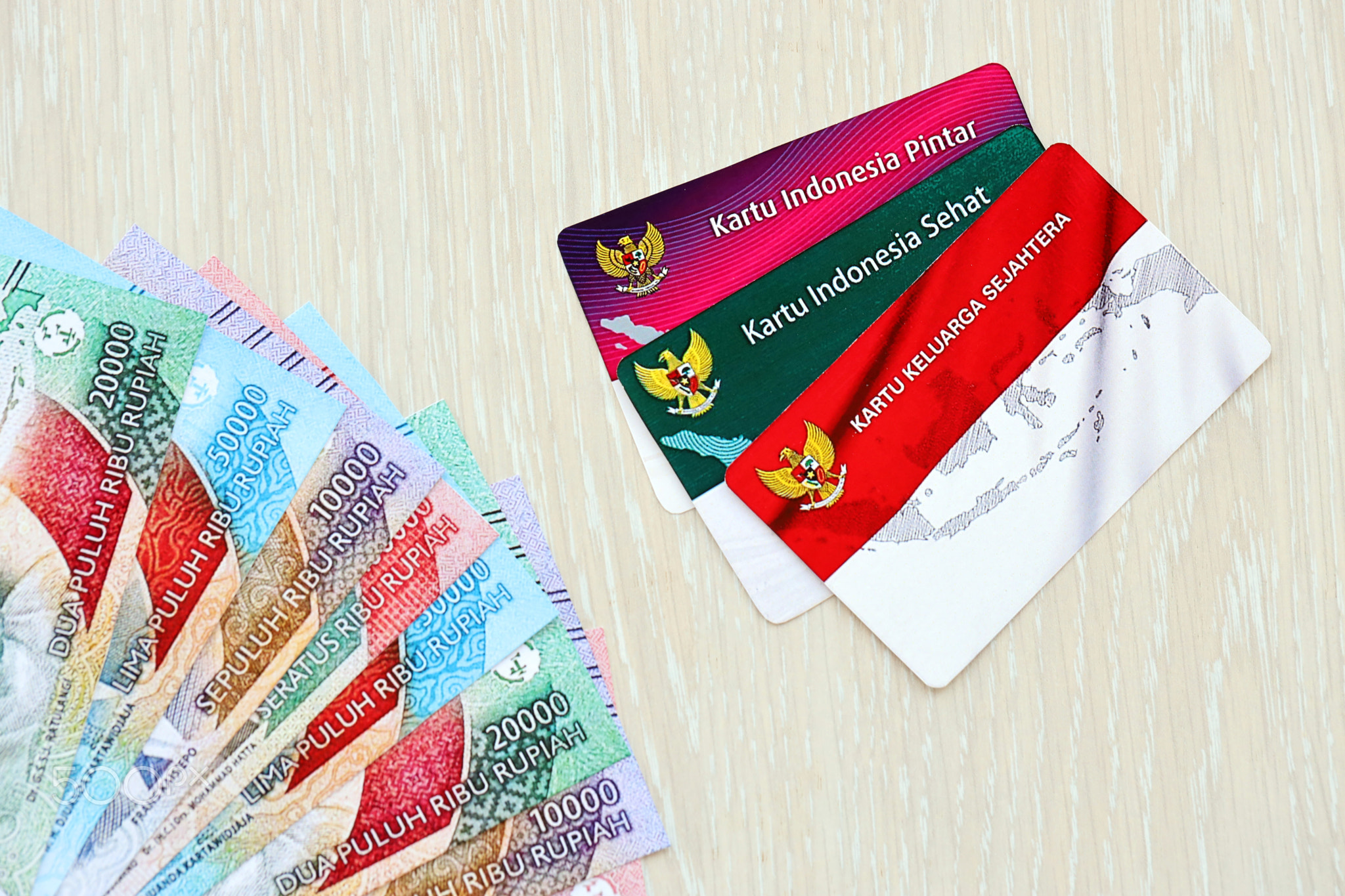 Indonesian prosperous family card, smart indonesia card and healthy card. KIS, KIP and KKS cards