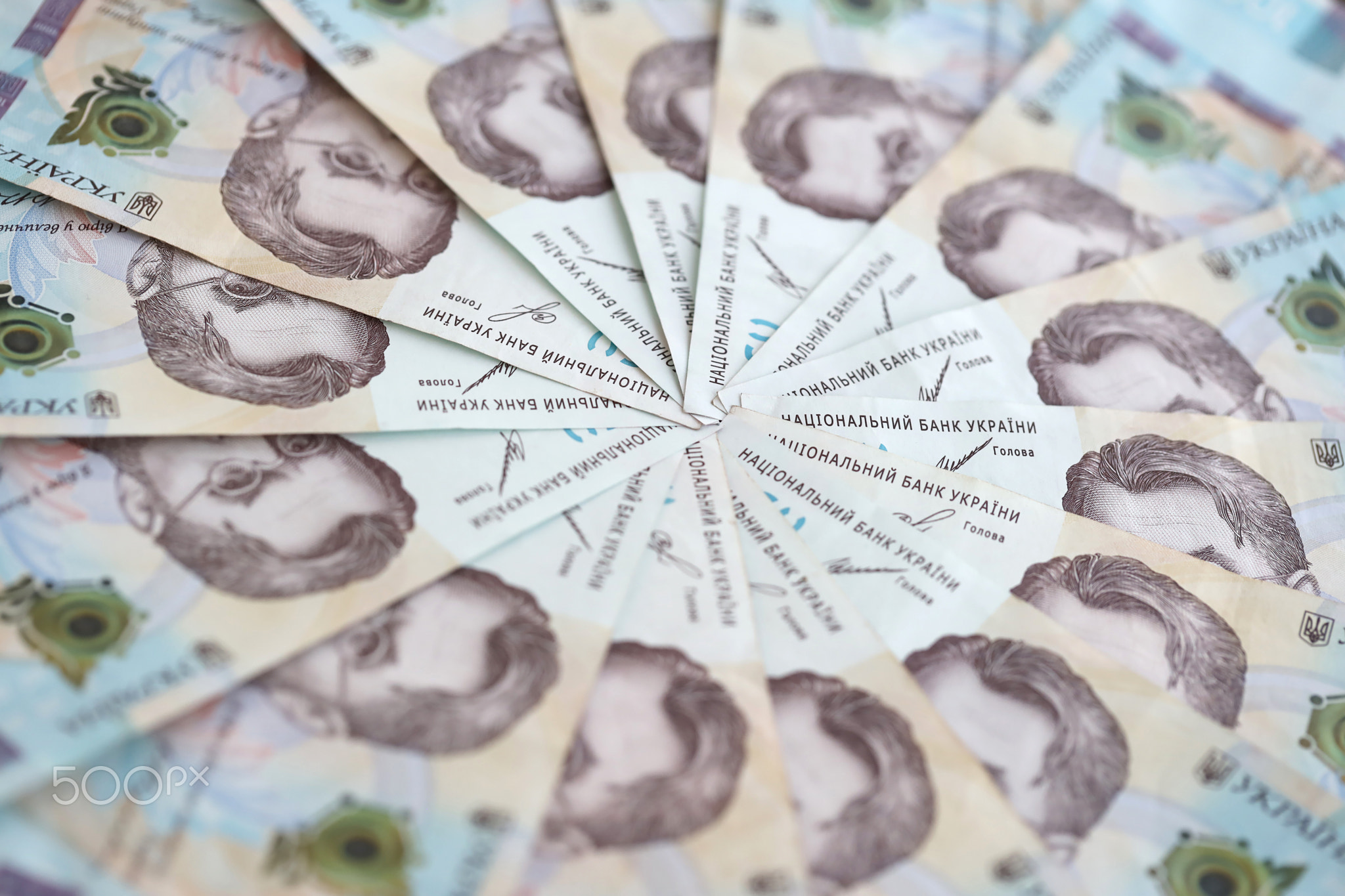 Ukrainian money, texture from Ukrainian banknotes in the denomination of one thousand hryvnia