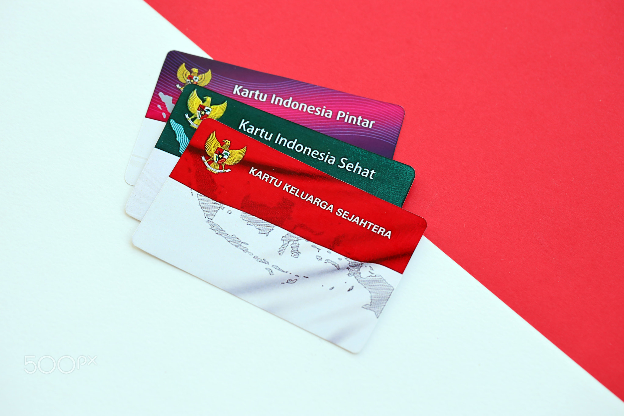 Indonesian prosperous family card, smart indonesia card and healthy card. KIS, KIP and KKS cards