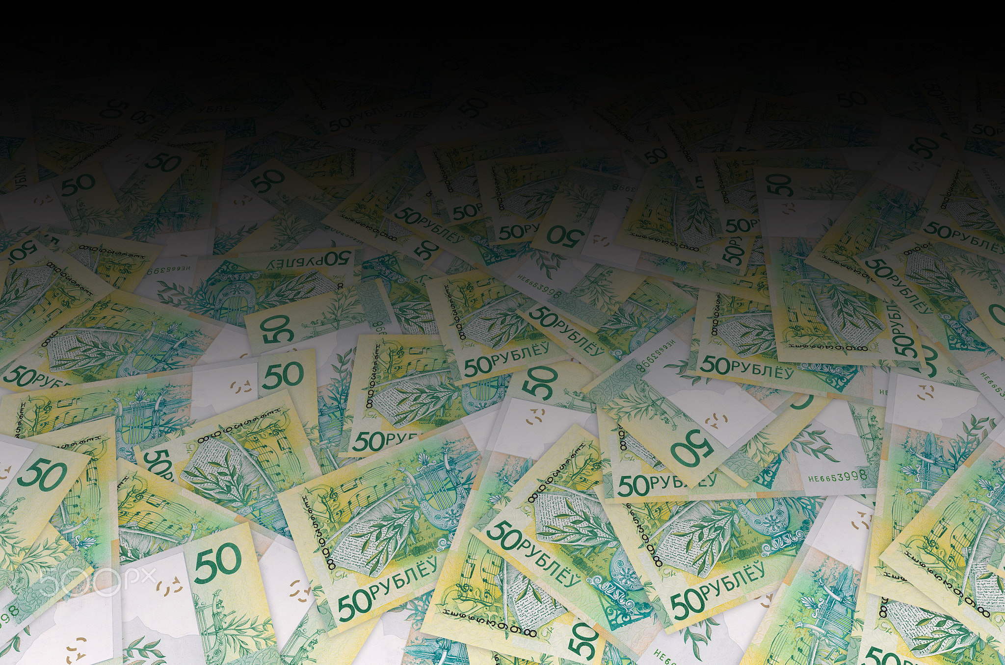 Pattern of new 50 rubles money bill in Belarus. Denomination in Republic of Belarus 2016