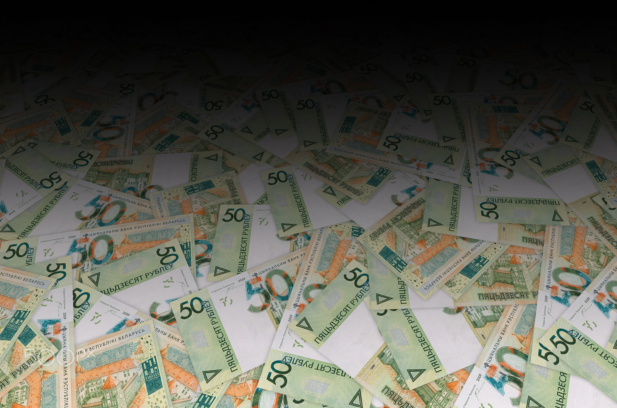 Pattern of new 50 rubles money bill in Belarus. Denomination in Republic of Belarus 2016