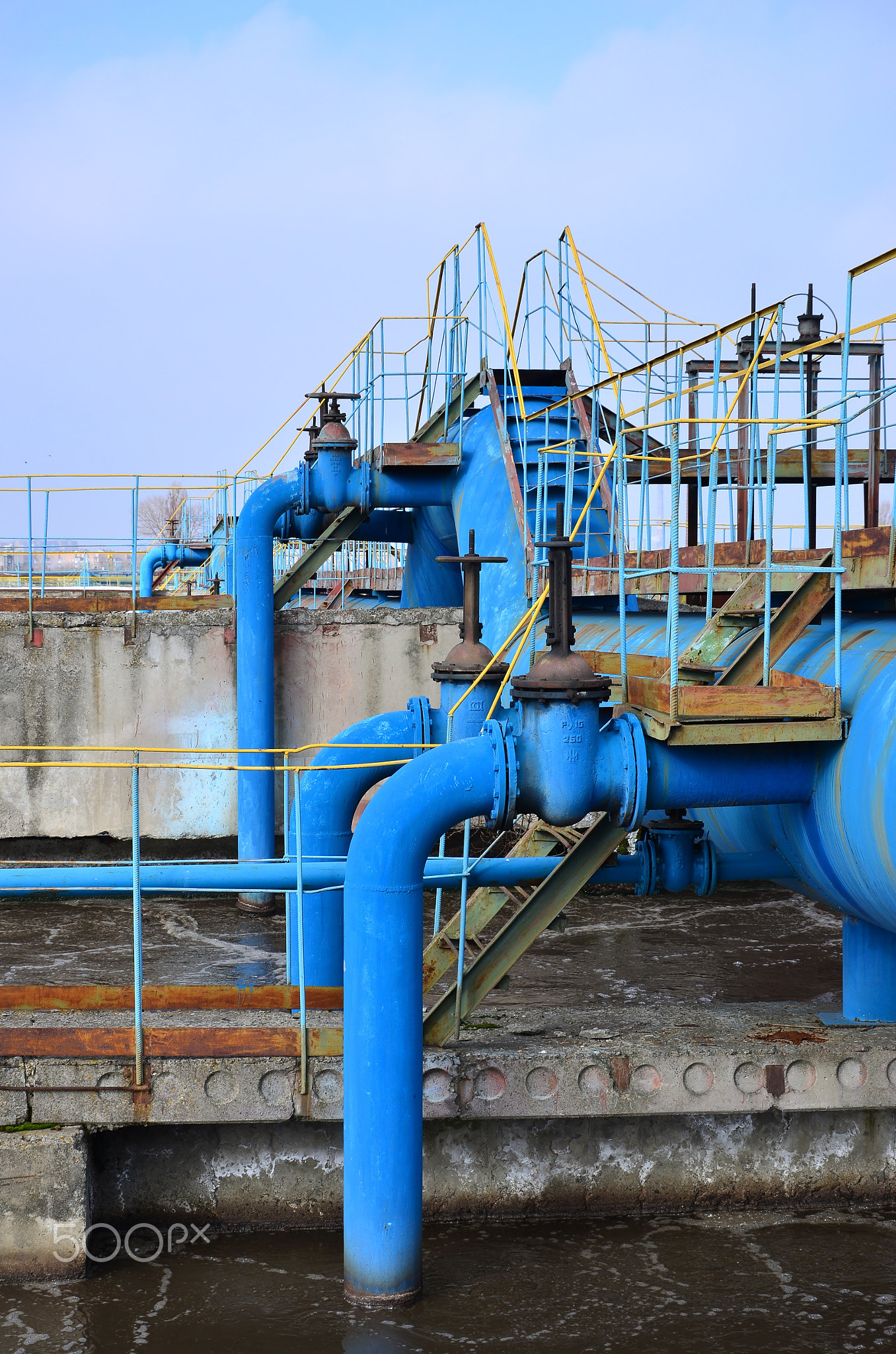 Industrial space with lots of pipes and communications