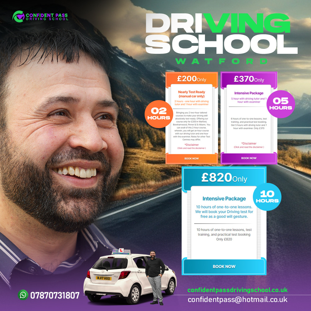 Confedent Pass Driving School: Building Confidence Behind the Wheel in Watford!