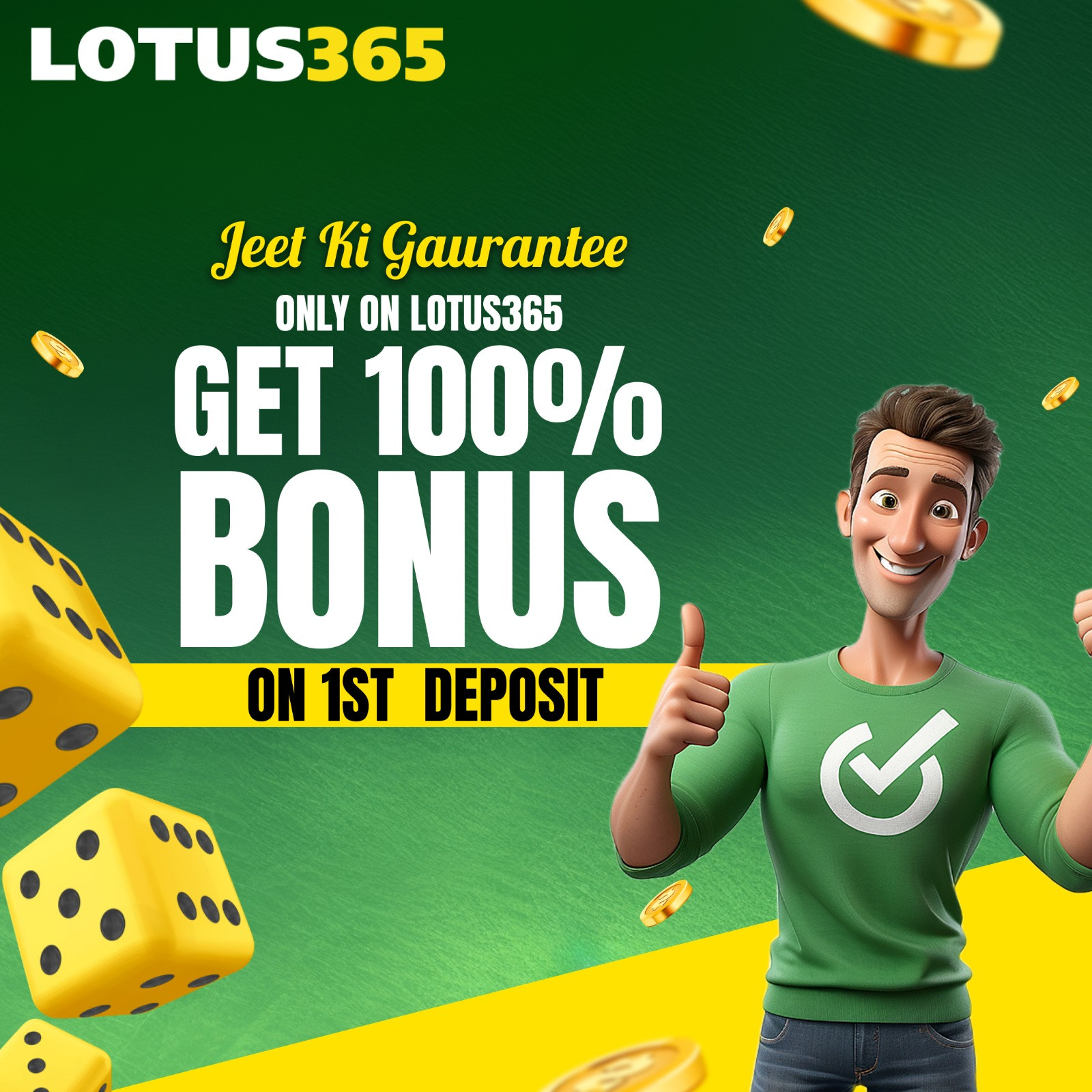 100% bonus on lotus365