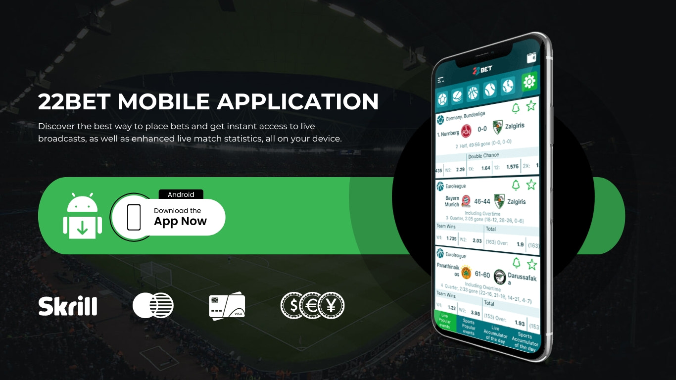 DOWNLOAD 22BET APP FOR ANDROID & IOS (INDIA) - GET ₹10,000 BONUS!